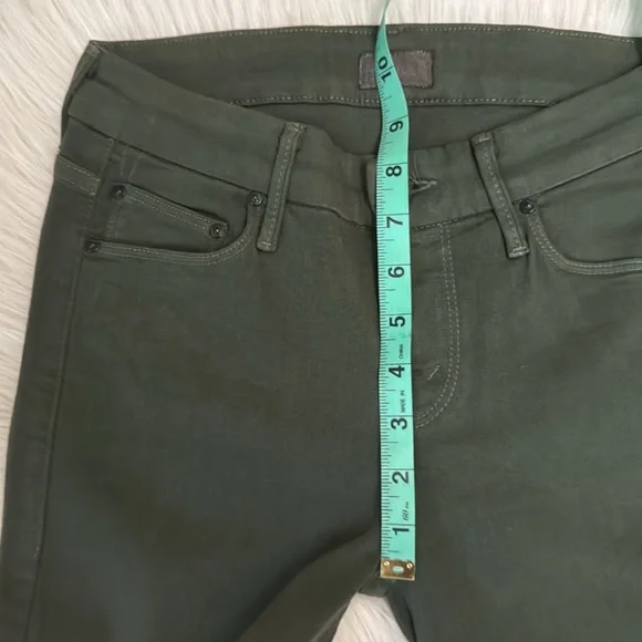 Mother Looker Ankle Fray Skinny Just For Kicks Emerald Green Denim Jeans Size 25 - Picture 14 of 16
